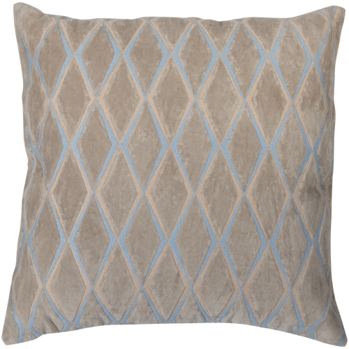 WOOOD kussens Laon - Velvet stof - Naturel/Blauw - Set Van 3 - vtwonen shop