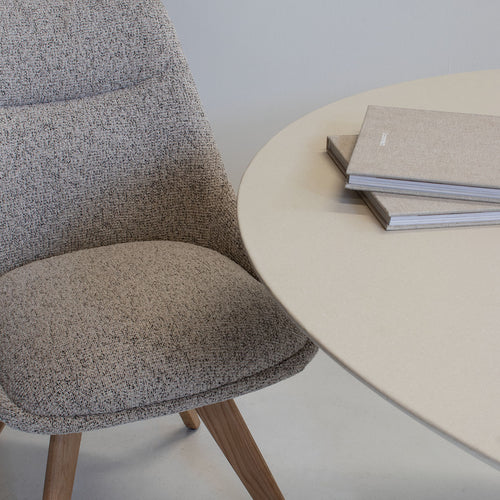 DÉJA Living Eetkamerstoel Malou - Taupe/Naturel - Draaibaar - Set van 2
