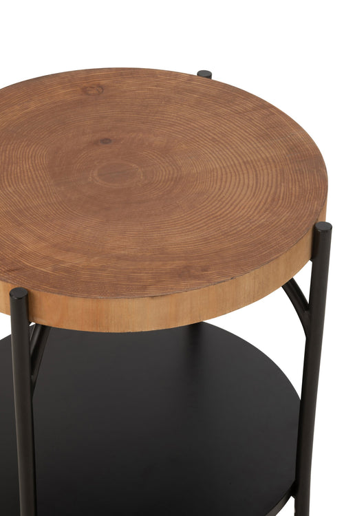 J-Line bijzettafel Bio - hout/ijzer - zwart/naturel