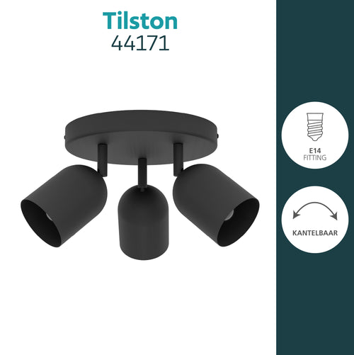 EGLO spot Tilston - Ø 25 cm - zwart