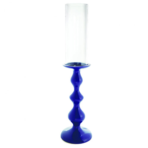 Sia Deco Decoratieve Kaarsenhouder - Blauw Aluminium - H48 - vtwonen shop