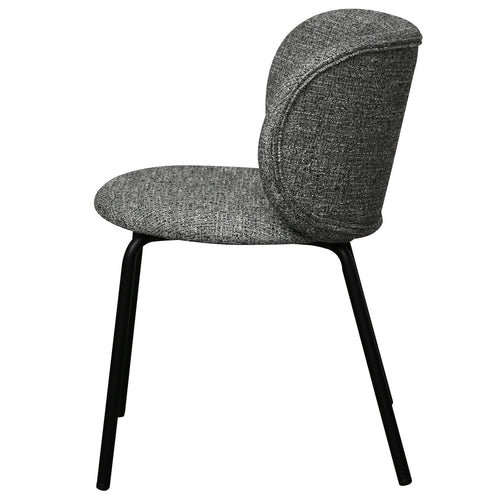 Furnhouse eetkamerstoel Nanna - Grijs - Stof (Bouclé) - Set van 4