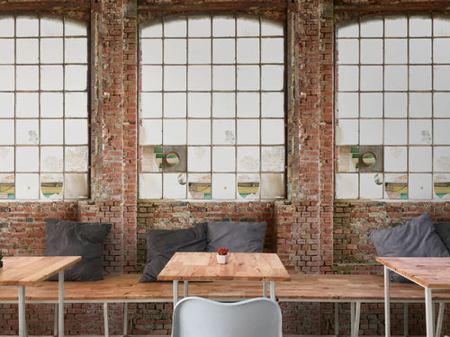 Livingwalls fotobehang steen bruin, crème en beige - 159 x 280 cm - AS-392421 - vtwonen shop