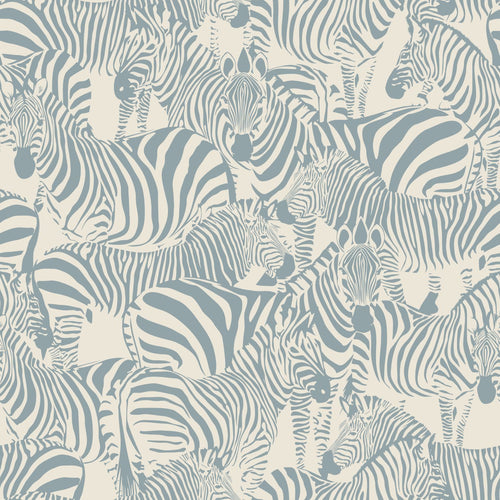 ESTAhome behang zebra's blauw - 50 x 900 cm - 132212