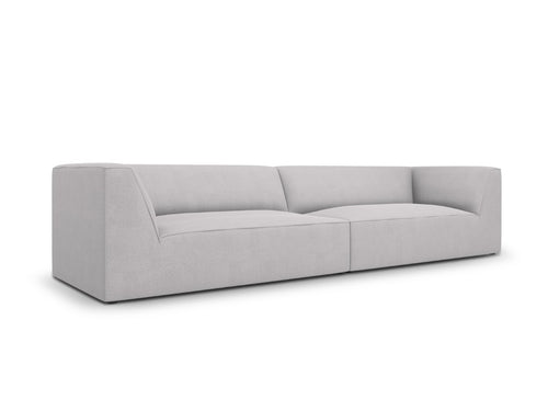 Micadoni Bank Ruby 4-zits, structurele stof, lichtgrijs - 93x302x69cm