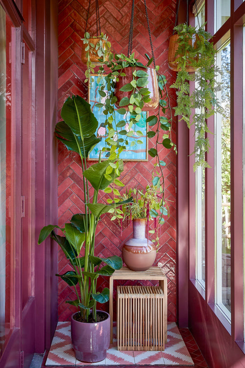 Mica Decorations Benson Hangpot - H16 x Ø19 cm - Metaal - Bruin - vtwonen shop