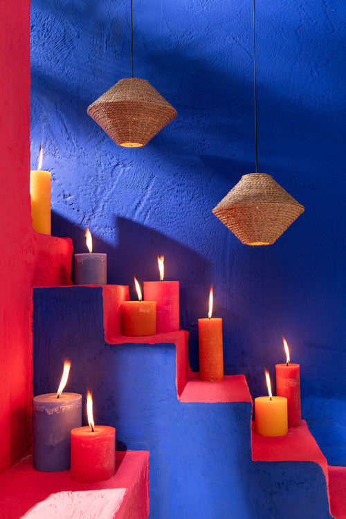 J-Line buitenkaars Pilaar Paraffine - oranje - small - 70U - vtwonen shop