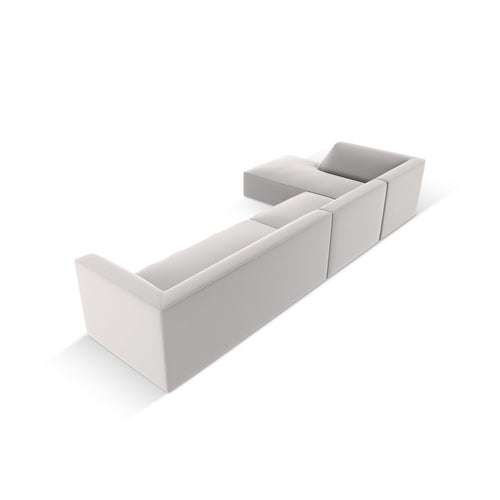 Cosmopolitan Design - Modulaire hoekbank links Siena 5-zits, imitatieleer lichtgrijs - 180x366x69cm