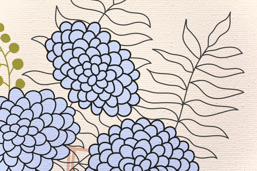 Canvas 60x40 Afdruk Blauwe Bloemenmarkt