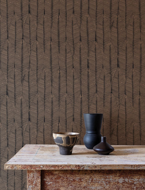 Masureel behang bladeren bruin - 53 cm x 10.05 m - 630873 - vtwonen shop