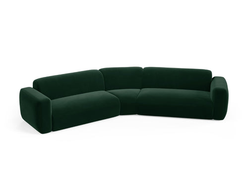 Cosmopolitan Design Symmetrische modulaire hoekbank Strino 3-zits, flueel flessengroen - 210x344x78cm