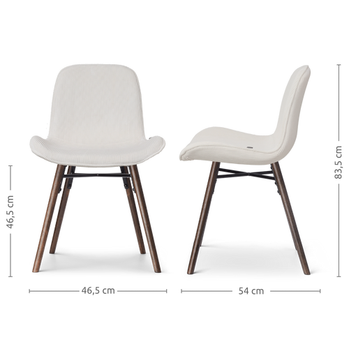 Nolon Nena-Fé Eetkamerstoelen Set van 2 - Rib Crème - Walnoot - vtwonen shop