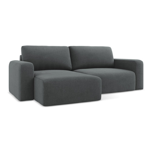 LaMiaSofa hoekbank links Ostia - textuurstof - grijs - 244x149x79