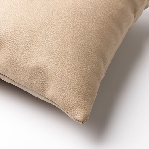 JARED - kussenhoes 45x45 cm - leerlook - effen kleur - Irish Cream - beige