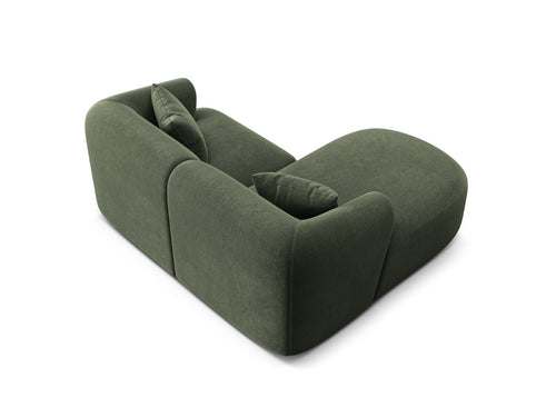 Cosmopolitan Design Modulaire hoekbank links Campi 3-zits, flueel groente - 156x180x70cm