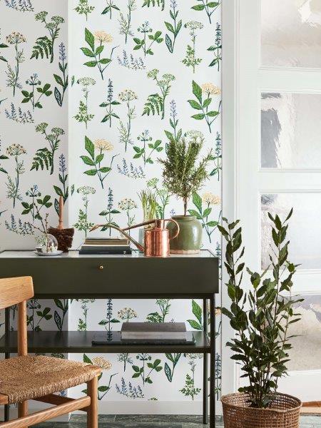 Borastapeter behang veldbloemen groen - 53 cm x 10.05 m - 660718