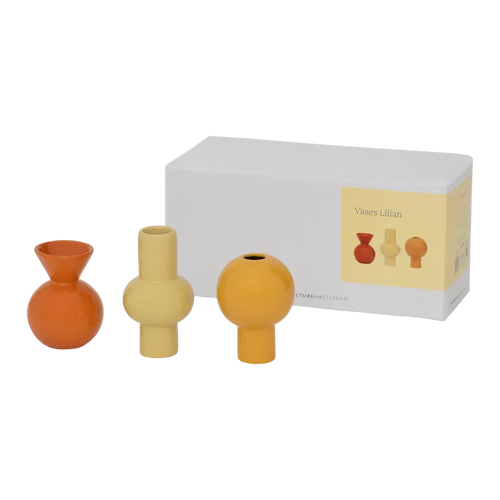 Urban Nature Culture Mini vaas Lilian, set van 3 - Ø 5.5 * 10 cm