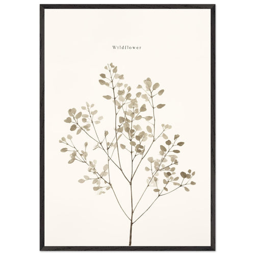 Artfulprints Poster met Lijst Wildflower   - 70x100 cm - Taupe