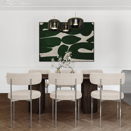 Premium Interiors - Set van 2 stoelen MUSE - zacht aanvoelende geweven stof crème 52cm