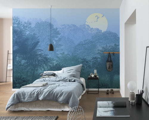 Sanders & Sanders fotobehang jungle blauw en groen - 400 x 280 cm - 612044