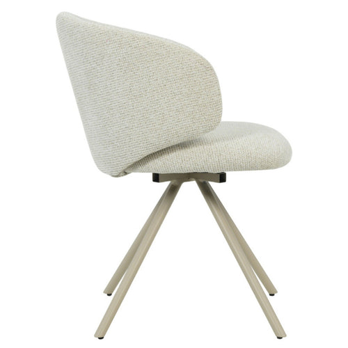 DÉJA Living Eetkamerstoel Sueca - Beige Stof - Draaibaar - Set van 2 - vtwonen shop