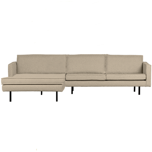 WOOOD chaise longue links Rodeo - Bouclé - Beige - 85x300x86/155 - vtwonen shop