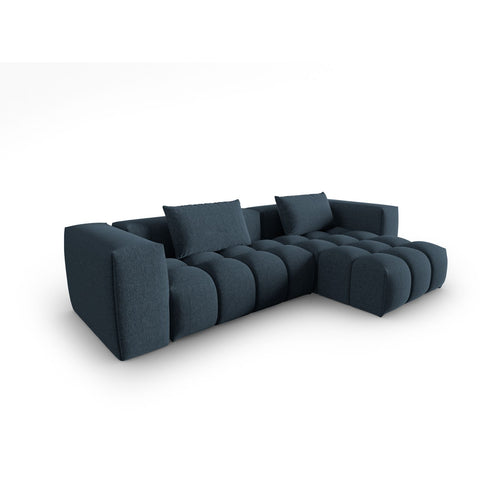 Cosmopolitan Design - Modulaire hoekbank rechts Verona 3-zits, structurele stof donkerblauw - 145x260x70cm
