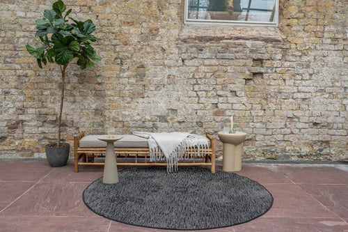 Eva Interior Buitenkleed Dahl Rond - Zwart - Dubbelzijdig - 200 x 200 cm