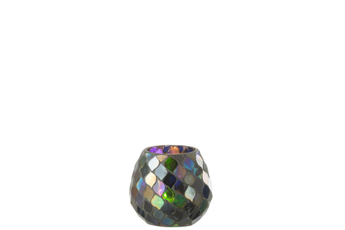 J-Line windlicht Mozaiek - glas - paars - medium - vtwonen shop