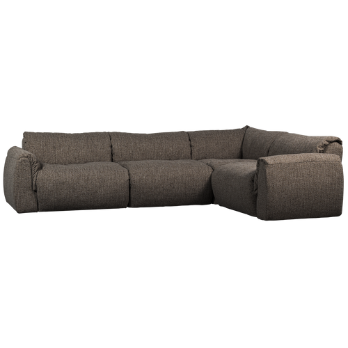 WOOOD hoekbank rechts Baggy - Geweven Stof - Warmgrijs Melange - vtwonen shop