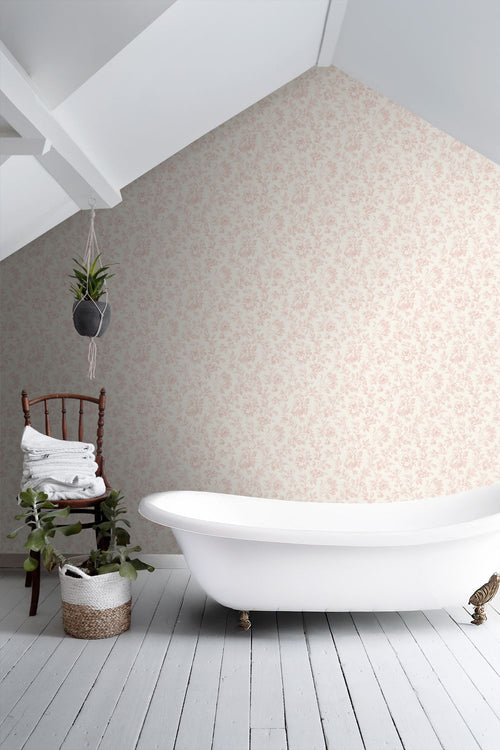 ESTAhome behang elegante bloemen zacht roze - 0.53 x 10.05 m - 132102