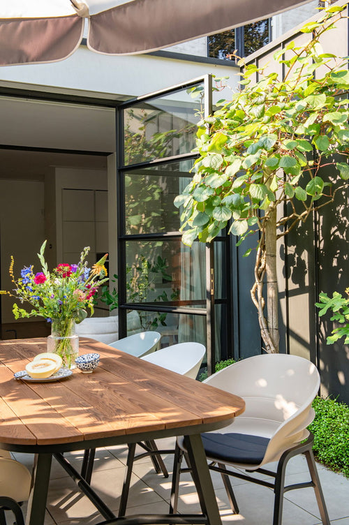 Hartman Tuintafel Tubb - Naturel/Zwart Hout - 240x100x75cm - vtwonen shop