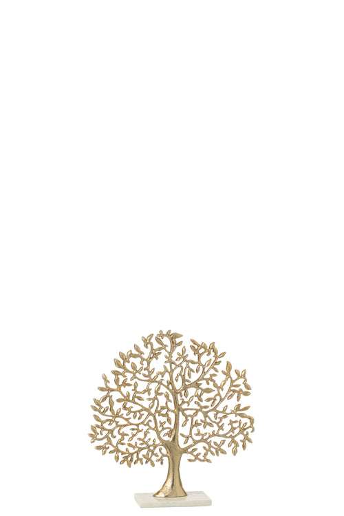 J-Line decoratie Boom Feuille - aluminium - goud - small - vtwonen shop