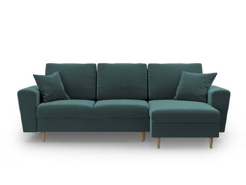 Cosmopolitan Design Omkeerbare converteerbare hoekbank met opbergdoos Kyoto 4-zits, flueel olie - 145x241x88cm