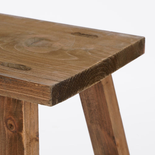 Mica Decorations Bold Houten Krukje - Bijzettafel of Plantentafel - 38 x 29 x 34 cm - Gerecycled Hout - Bruin