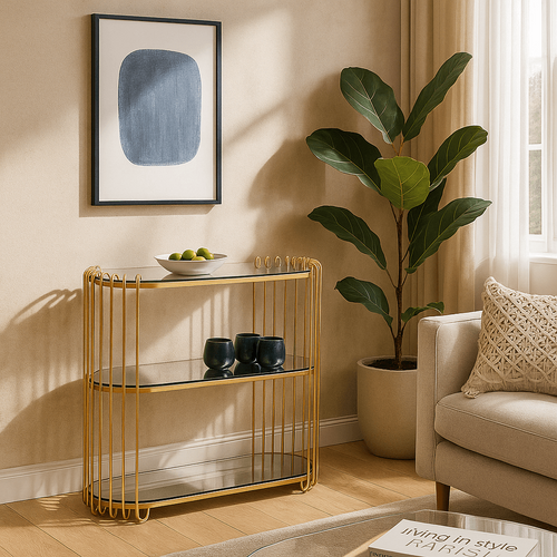 Kare Design Console Wire 81x37cm messing - vtwonen shop