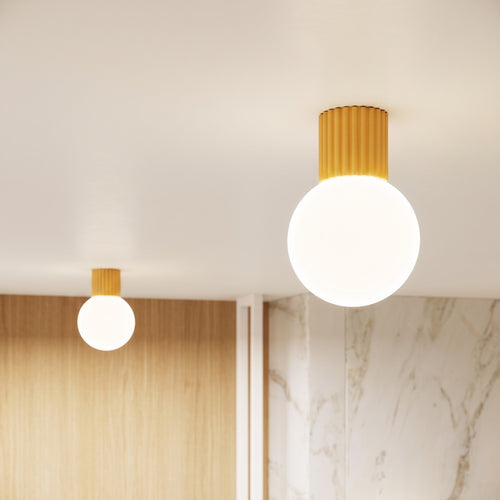 Sollux Lighting Plafondlamp HALO geel IP44 - 12x12x21cm