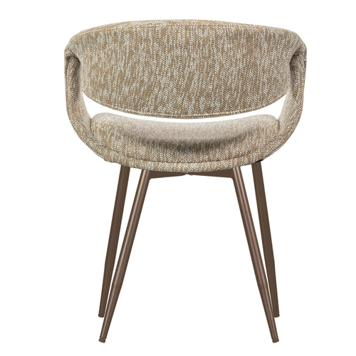 WOOOD eetkamerstoelen met metalen koper poot Yossi - Zand - Set van 2