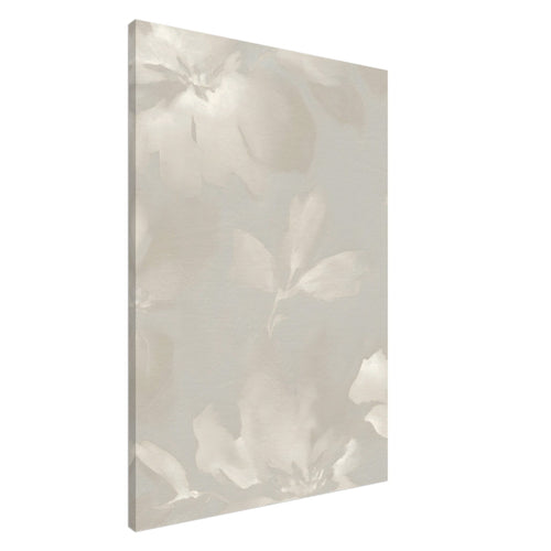 Artfulprints Canvas Soft grey blossoms canvas - 100x150 cm - Grijs