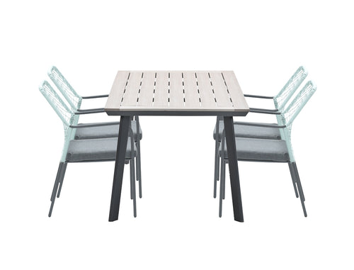 5-delige tuinset Dido tuinstoelen zachtgroen - Vigo tafel - vtwonen shop