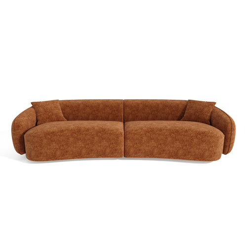 Sia Home - Bank CELINE - gewaafd fluweel terracotta 260cm