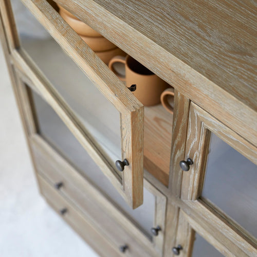 Tikamoon Eikenhouten buffetkast 110 cm - Grijs - vtwonen shop