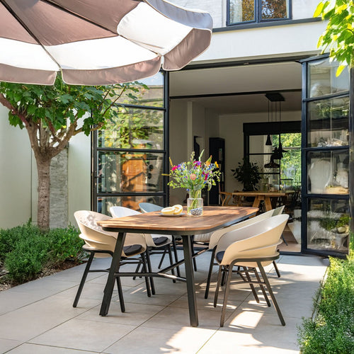 Hartman Tuintafel Tubb - Naturel/Zwart Hout - 240x100x75cm - vtwonen shop