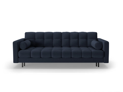 Cosmopolitan Design Slaapbank met opbergdoos Bali 3-zits, structurele stof blauw - 84x222x105cm