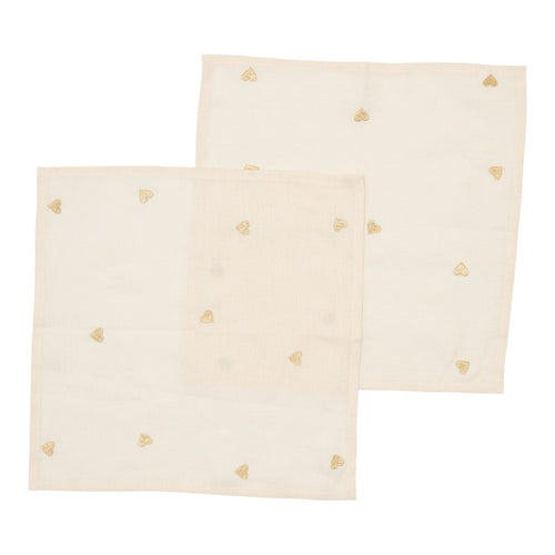 Return to Sender Servetten 40 x 40 cm gouden hartjes - set van 2- 100% linnen - vtwonen shop