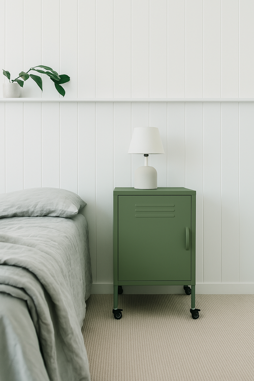 MaximaVida metalen lockerkastje Finn met wieltjes 52 x 40 x 67 cm olijfgroen - vtwonen shop