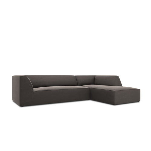 Cosmopolitan Design - Modulaire hoekbank rechts Siena 4-zits, flueel donkergrijs - 180x273x69cm
