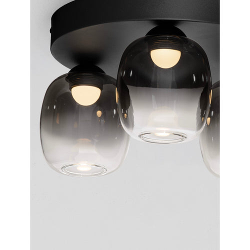 Nova Luce KITA Plafondlamp Shade Cluster, rookgrijs, zandzwart, Triac dimbare LED, 16W, 1469lm, 3000K