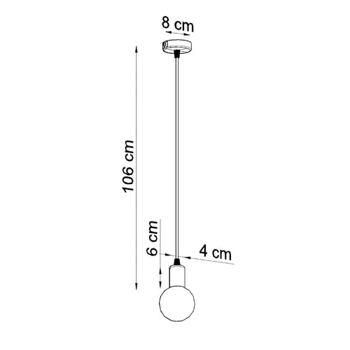 Sollux Lighting Hanglamp EDISON zwart - 8x8x106cm