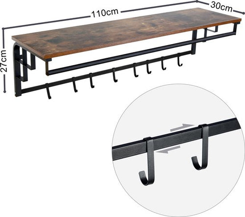 Furnilux Kapstok - XXXL Wandkapstok - 110x30x27 cm - vtwonen shop